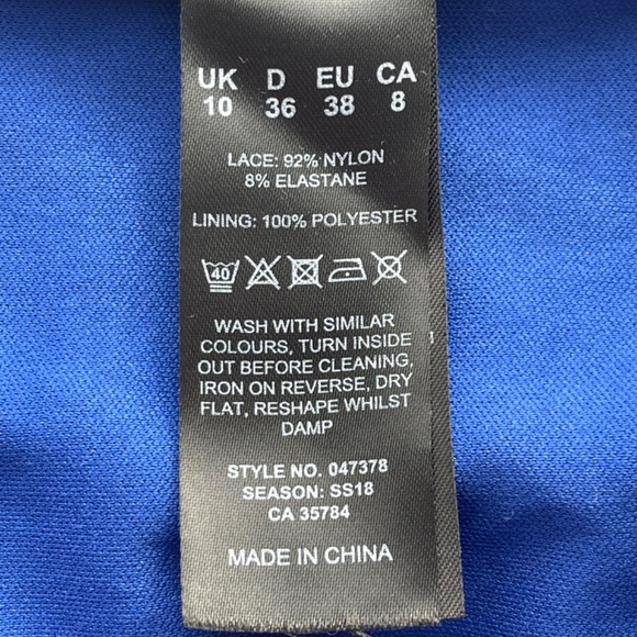 Royal Blue Lace Top with 3/4 Sleeves - Picture 10 of 10